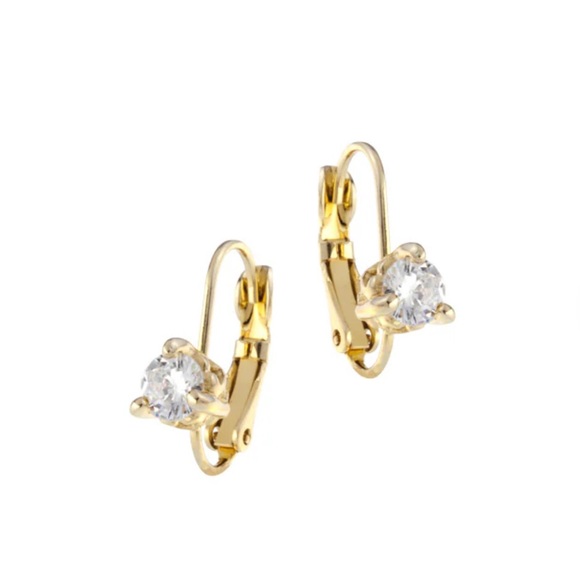 John Medeiros Jewelry - Signed John Medeiros Earrings Beijos Collection Rhodium & Gold Overlay Crystal